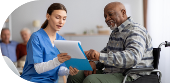 HCP and patient or caregiver